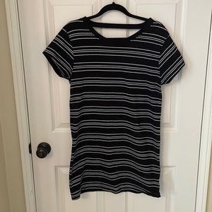 Truly Madly Deeply Cut Out Back Stripe Tee Dress